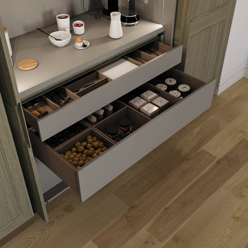 muebles de cocina donostia, zona de desayuno con almacenaje